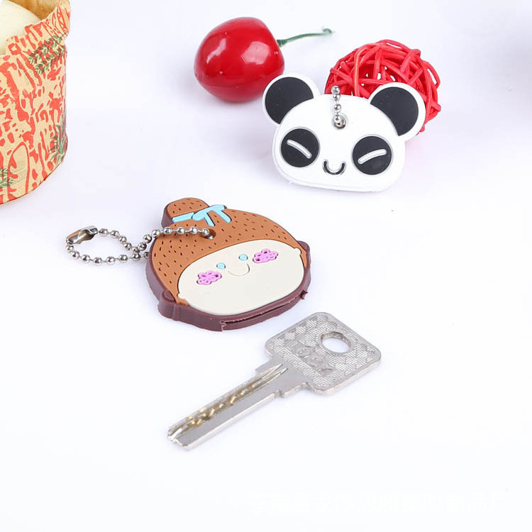 OEM Factory Wholesale Creative Cartoon Cute Animal Rubber Soft PVC Key Cover Adhesive Key Protector Cover