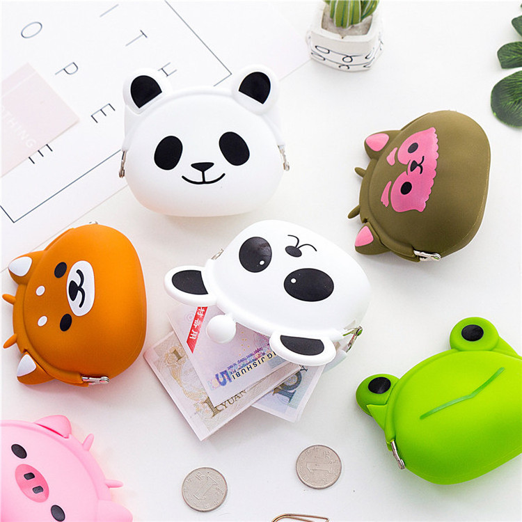 Wholesale Top-quality Cartoon Animal Silicone Mini Coin Bag Candy Color Wallet Female Change Bag Key Pouch Portable Coin Purse