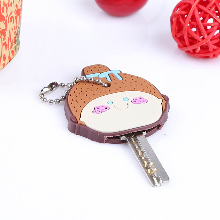 OEM Factory Wholesale Creative Cartoon Cute Animal Rubber Soft PVC Key Cover Adhesive Key Protector Cover