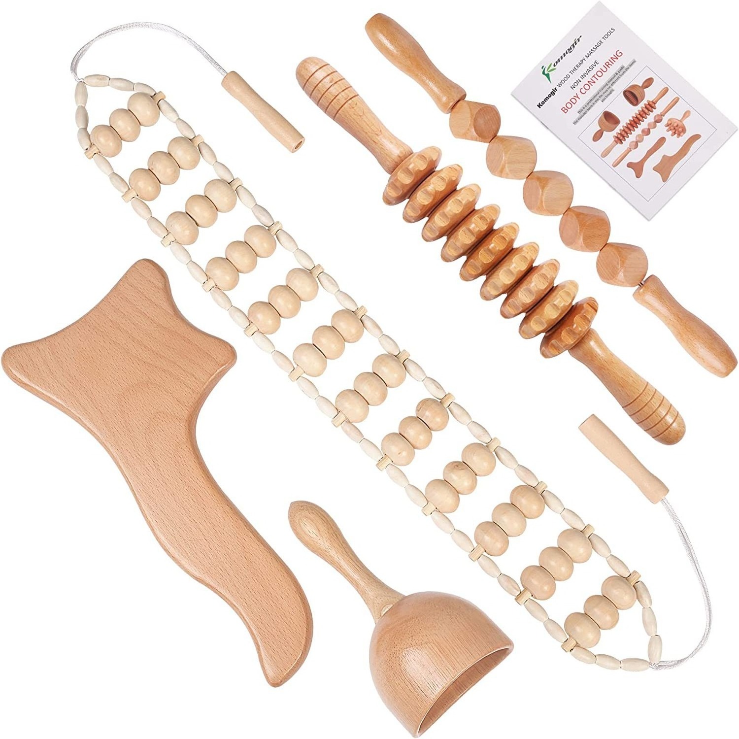 Wood Therapy Massage Tool For Lymphatic Drainage Body Sculpting Manual Gua Sha Anti Cellulite Massage Stick Wooden Massagers