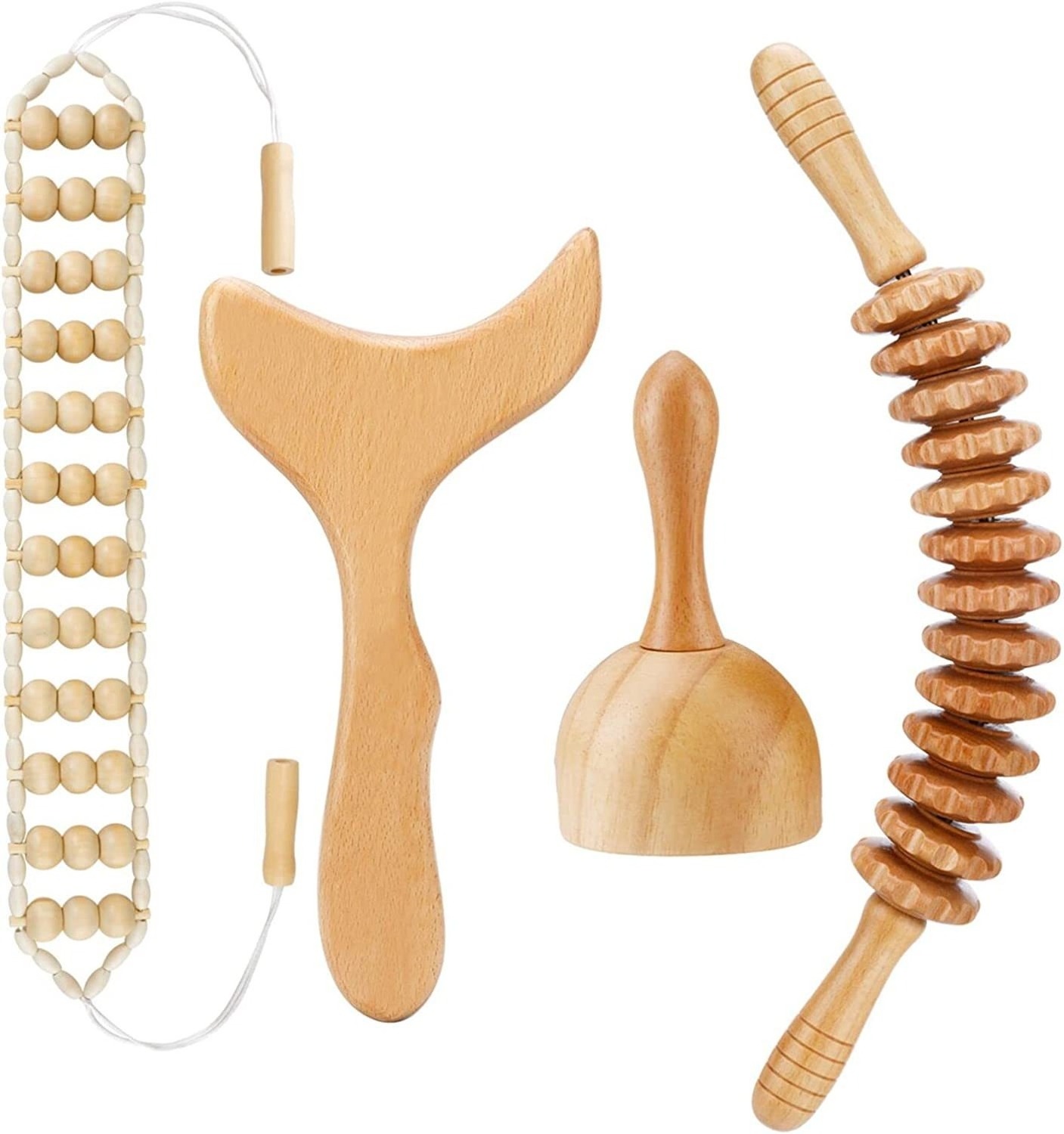 Wood Therapy Massage Tool For Lymphatic Drainage Body Sculpting Manual Gua Sha Anti Cellulite Massage Stick Wooden Massagers