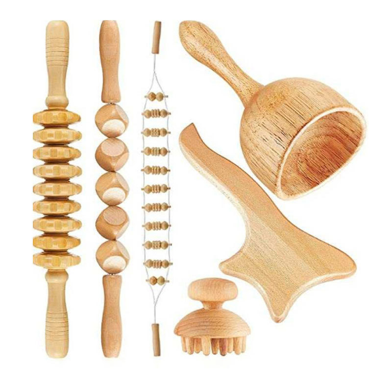 Wholesale Customizable Gua Sha Cellulite Wood Massager Wood Therapy Kits Massage Tools