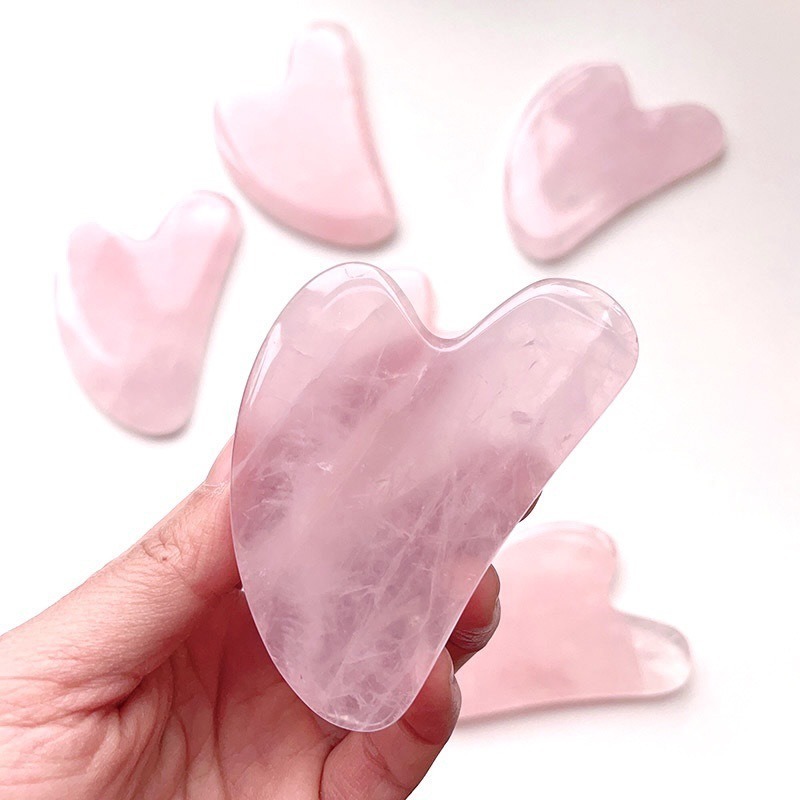 Hot Sale Woman Face Lift Massager Board Crystal Guasha Tools Heart Shape Jade Guasha Massage Stone For Skin