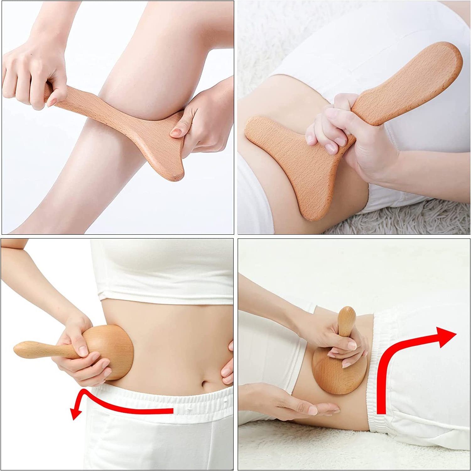 Wood Therapy Massage Tool For Lymphatic Drainage Body Sculpting Manual Gua Sha Anti Cellulite Massage Stick Wooden Massagers