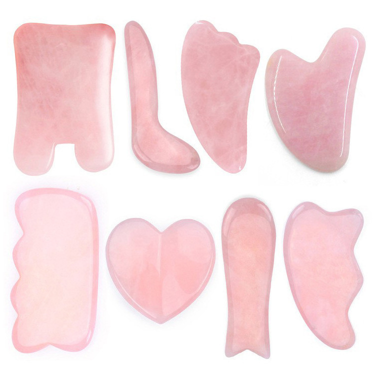 Hot Sale Woman Face Lift Massager Board Crystal Guasha Tools Heart Shape Jade Guasha Massage Stone For Skin