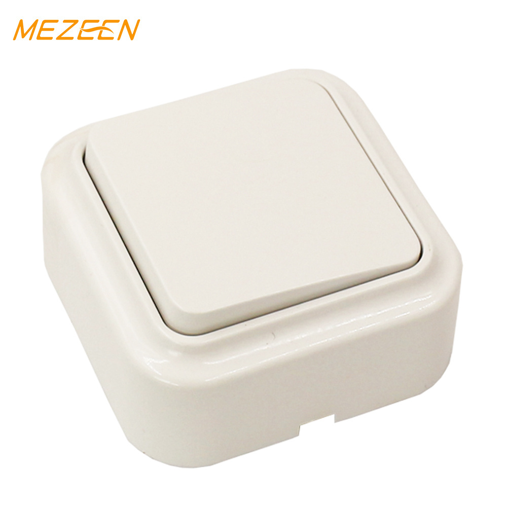 China EU type white colour 1 gang 2 way EU type wall switch