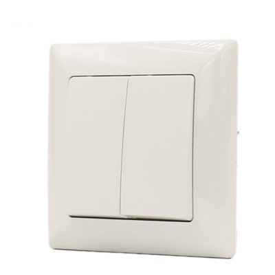 Euro Standard Light Switch 2 Gang 1 Way Wall Switch With Ceramic Base Electrical Switch