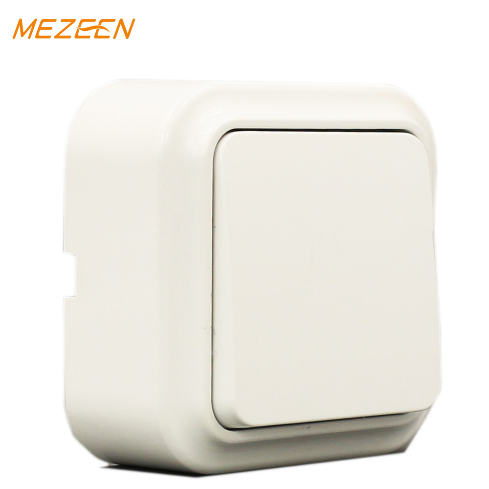 China EU type white colour 1 gang 2 way EU type wall switch