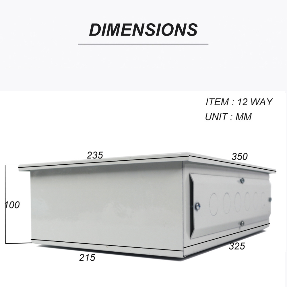 MEZEEN High Quality Customized Service Metal Enclosure Waterproof Steel 12 Way Circuit Breaker Distribution Box With Lock