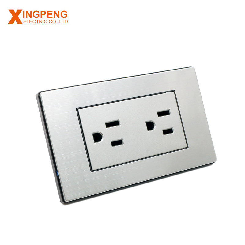 Metal plate cover 6 pin power wall switch socket 118*72mm south american series