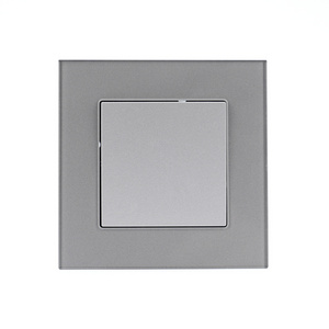 White Grey Black Gold Color EU Standard 1 Gang 1 Way 2 Way Wall Light Switch With Colorful Tempered Glass 250V 10A