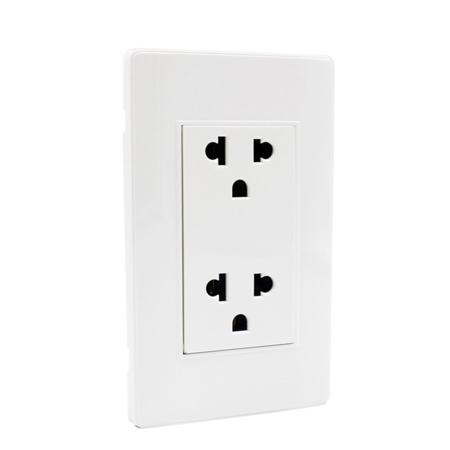 High Quality 3 Outlet US Standard AC Plastic Plate Home Wall Mounted Electric Power charging Plug Switch and Socket