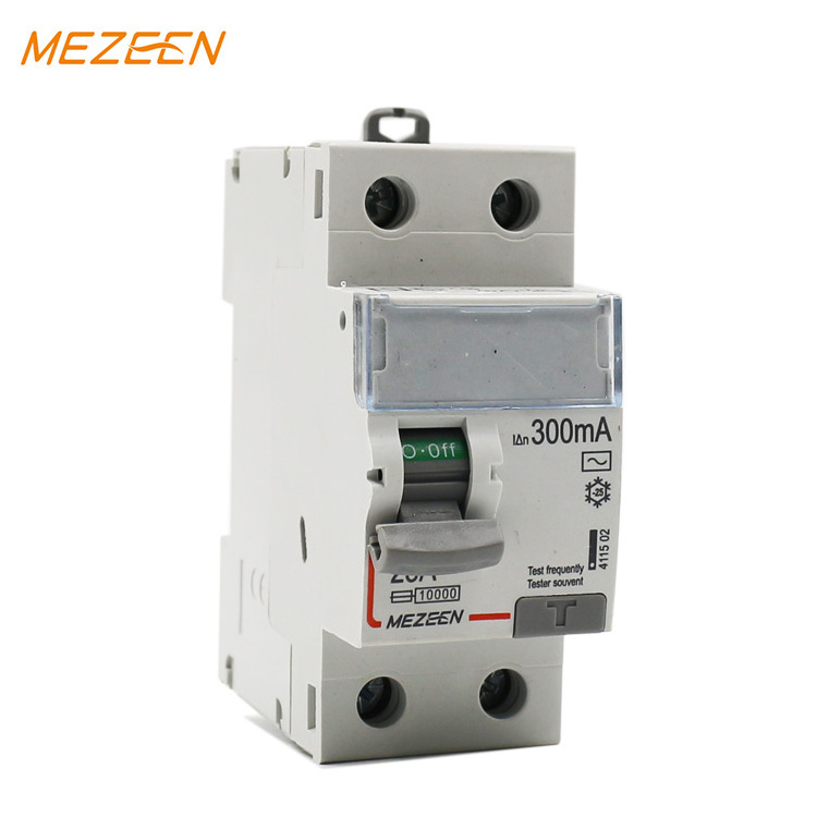 10kA Magnetic Type 2 Pole 50 60Hz Italy RCCB ELCB RCBO With Overload Protection Circuit Breaker Switch