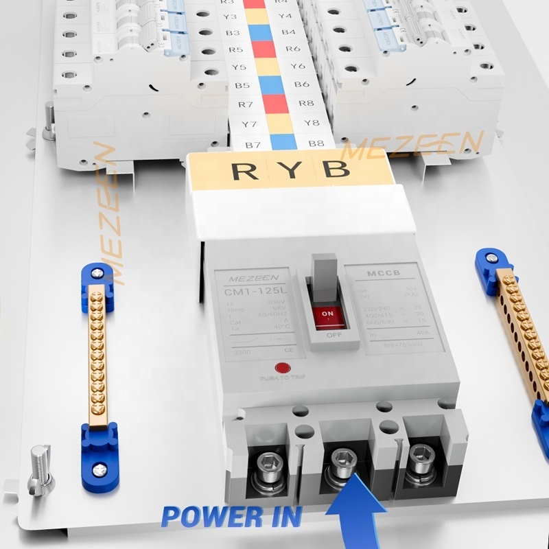 Inwall DB Box Electrical 3 Phase 12/18/24/36/48 Way Distribution Box Home Hotel Office Design Steel Power Box