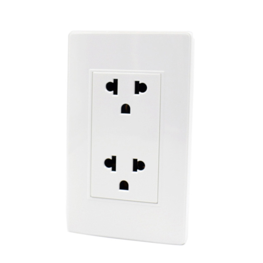 High Quality 3 Outlet US Standard AC Plastic Plate Home Wall Mounted Electric Power charging Plug Switch and Socket