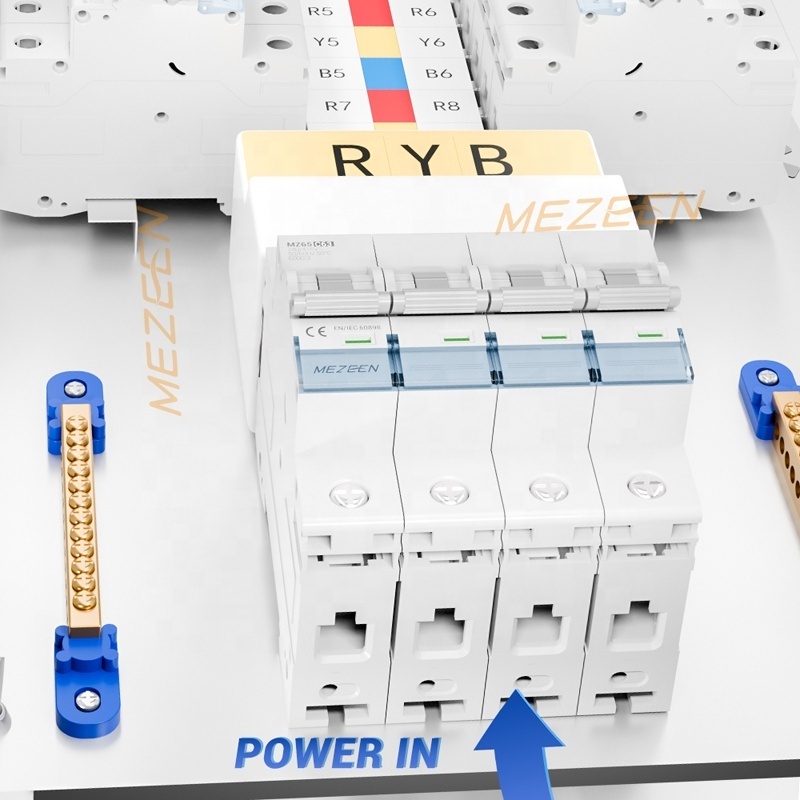 Indoor Box MCB MCCB Main Switch 12way 18way 24way 36way Distribution Box Cold-rolled Steel Din Rail Embedded Metal Power Box