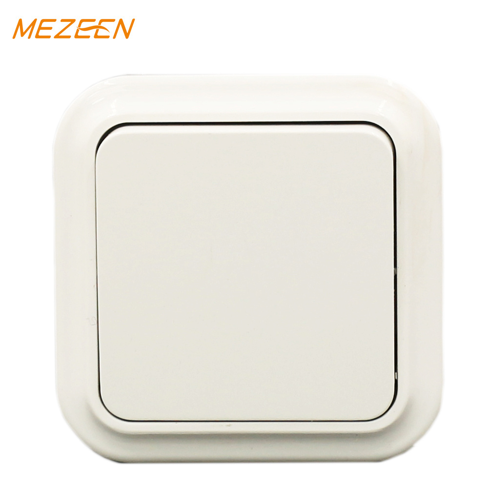 China EU type white colour 1 gang 2 way EU type wall switch