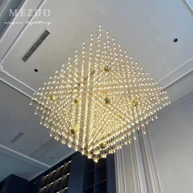 Customized Modern Creative Led Big Foyer Large Crystal Chandelier Lights For Hotel