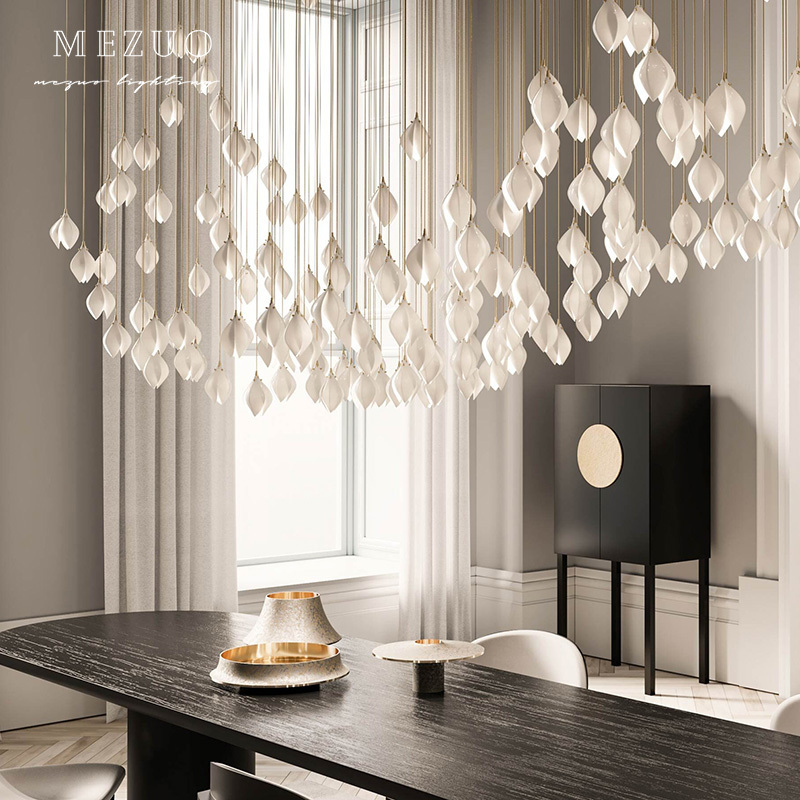 Fasion Manufacturerod Lighting Hotel Lobby Entryway Transparent LED Modern Vivid Hotel Project Lamparas Pendant Lamp Chandelier