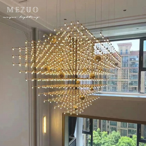 Customized Modern Creative Led Big Foyer Large Crystal Chandelier Lights For Hotel