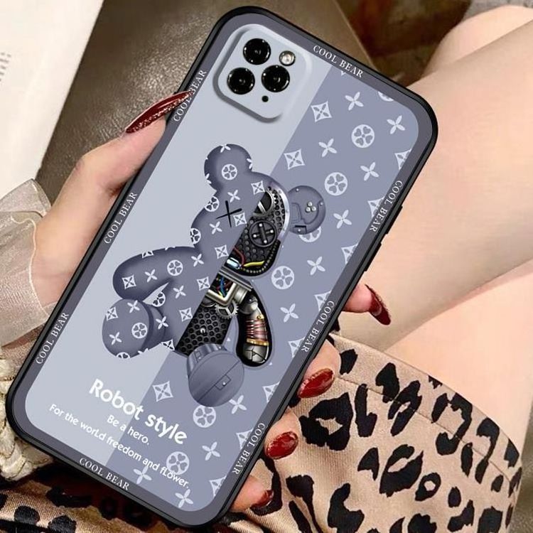 Cartoon Gloomy Mechanical Bear shockproof TPU mobile phone case Luxury phone back cover case for iphone 10 11 12 13 14 pro max