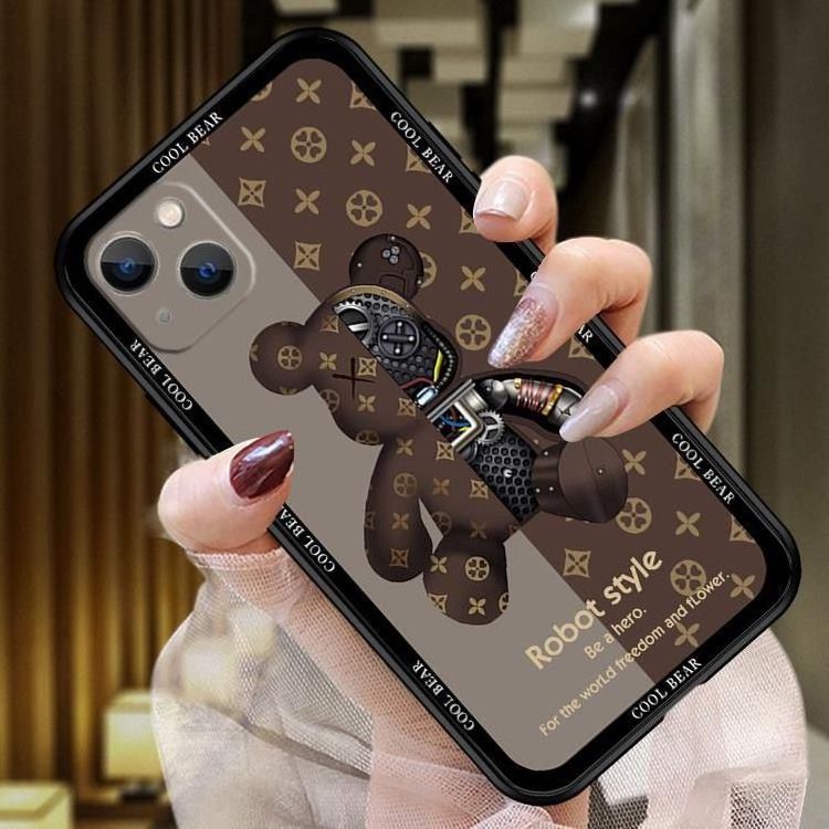 Cartoon Gloomy Mechanical Bear shockproof TPU mobile phone case Luxury phone back cover case for iphone 10 11 12 13 14 pro max