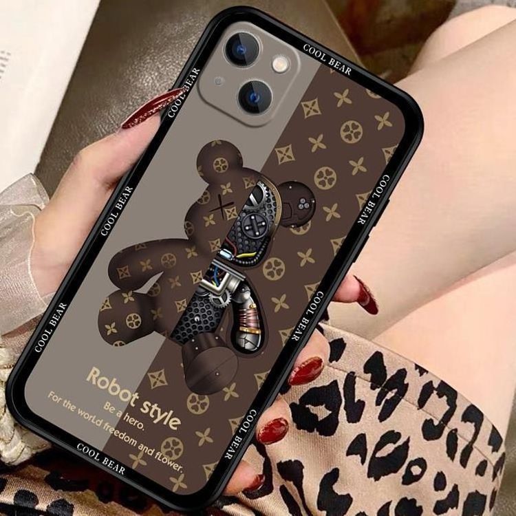 Cartoon Gloomy Mechanical Bear shockproof TPU mobile phone case Luxury phone back cover case for iphone 10 11 12 13 14 pro max