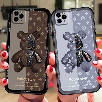 Cartoon Gloomy Mechanical Bear shockproof TPU mobile phone case Luxury phone back cover case for iphone 10 11 12 13 14 pro max