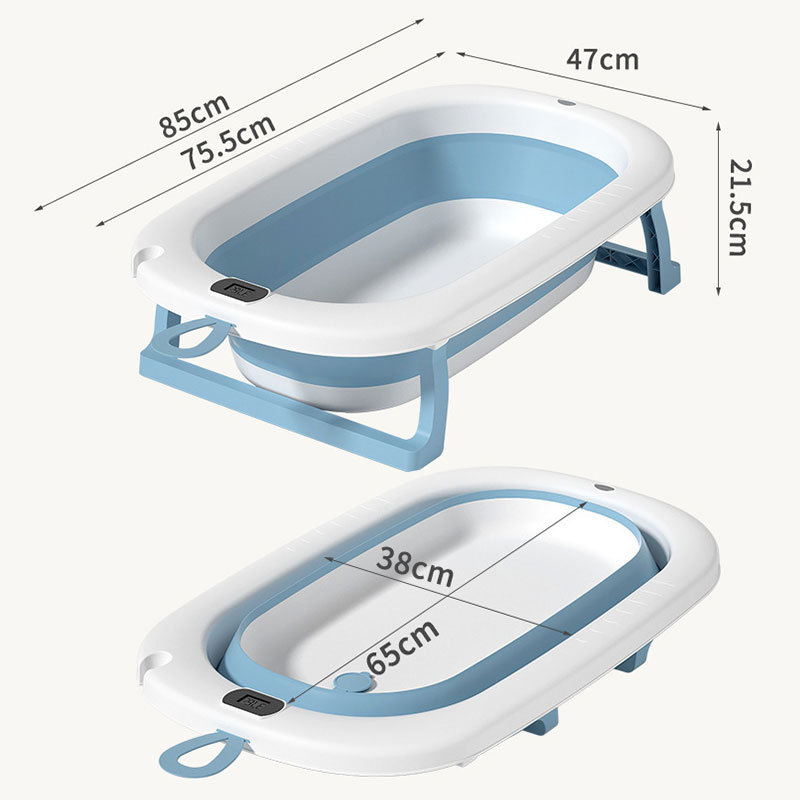 manufacturer baby products multifunction PP plastic baby bath tub standing foldable bathtub set with celsius temperature display