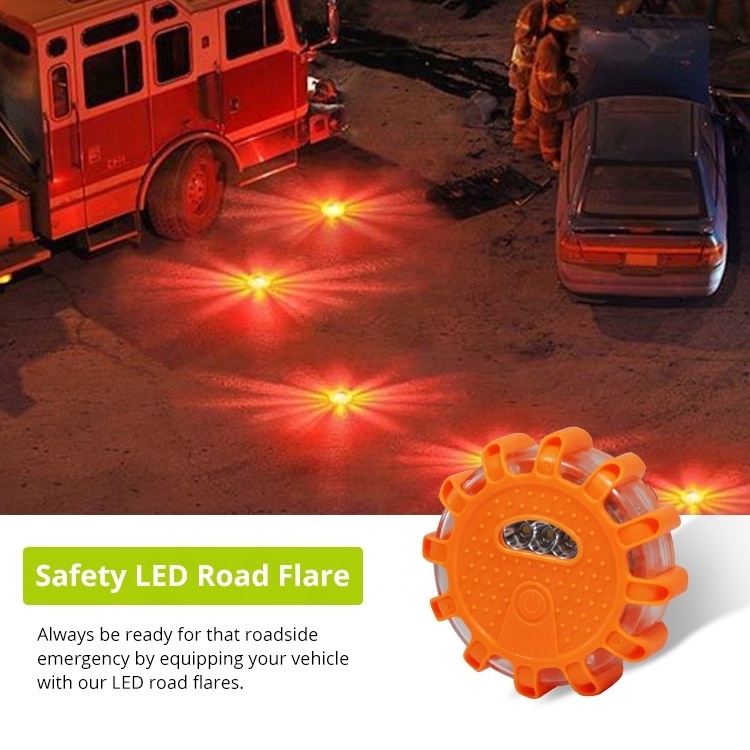 3 Pack 9+1 Functions Safety Waterproof Flare Emergency Discs Beacon Road Flares flashing warning light with Magnet