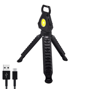 Tiny LED Small Type C Rechargeable COB Portable Multi-Function Pocket Multitool 4 Mode Inspection Keychain COB Light