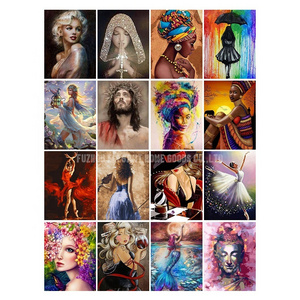 5D Diamond Painting Colorful African Women Full Drill by Number Kits,Diamond Art African American Woman Paint with Diamonds Arts