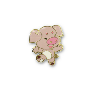 simulate cute pink pig badge brooch custom metal animal bull snake enamel pin decoration match the bag