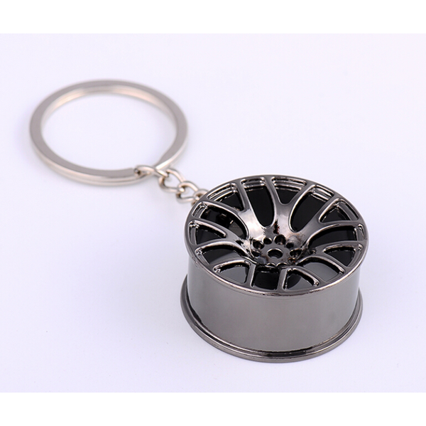 Wholesale Zinc Alloy Car Wheel Hub Shape Auto Parts Metal Automotive Keychain