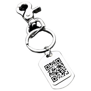 Metal Craft Barcode Name Keychain QR Code Keychain Secret Message Keychain