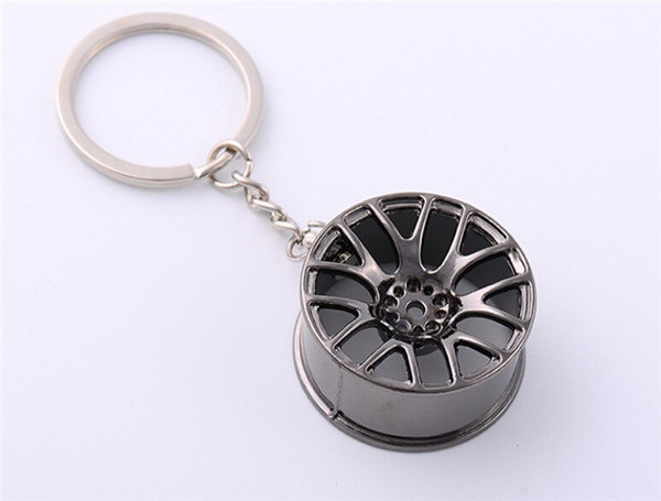 Wholesale Zinc Alloy Car Wheel Hub Shape Auto Parts Metal Automotive Keychain