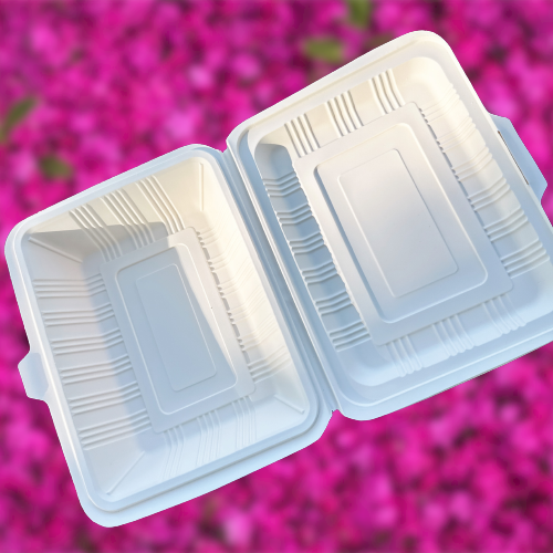 Compostable Tableware Disposable Envase Biodegradable Dinnerware 650ml cornstarch Clamshell Food Container box