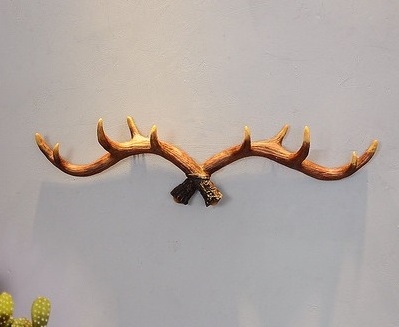 Vintage Resin Deer Antlers Wall Hooks Antique Finished Wall Mounted Clothes Hanger Rack With Hook Coat Rack Key Holder for Decor