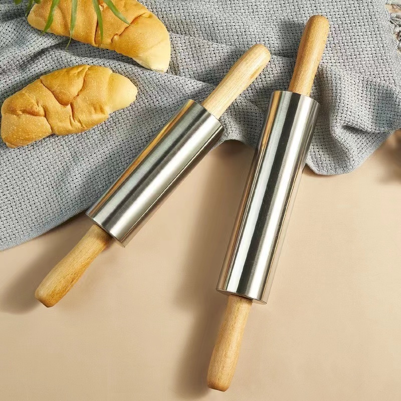 Wholesale Custom Stainless Steel Rolling Pin  Kitchen Accessories Rolling Pin Baking French Rolling Pin