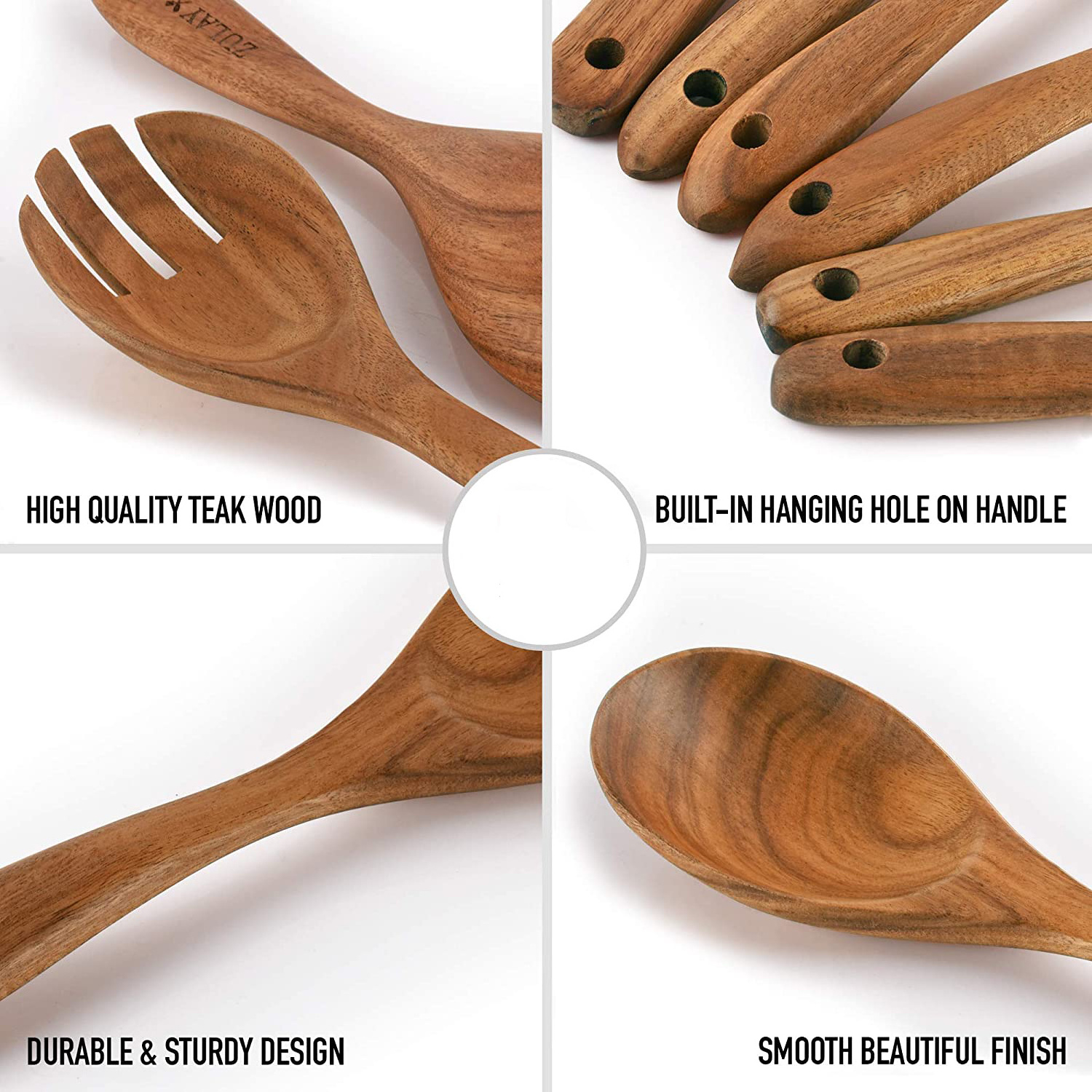 Natural Wood Utensils Kitchen Ware Cooking Utensils Set Spoons And Spatulas Wooden Spoons For Cooking Salad Fork