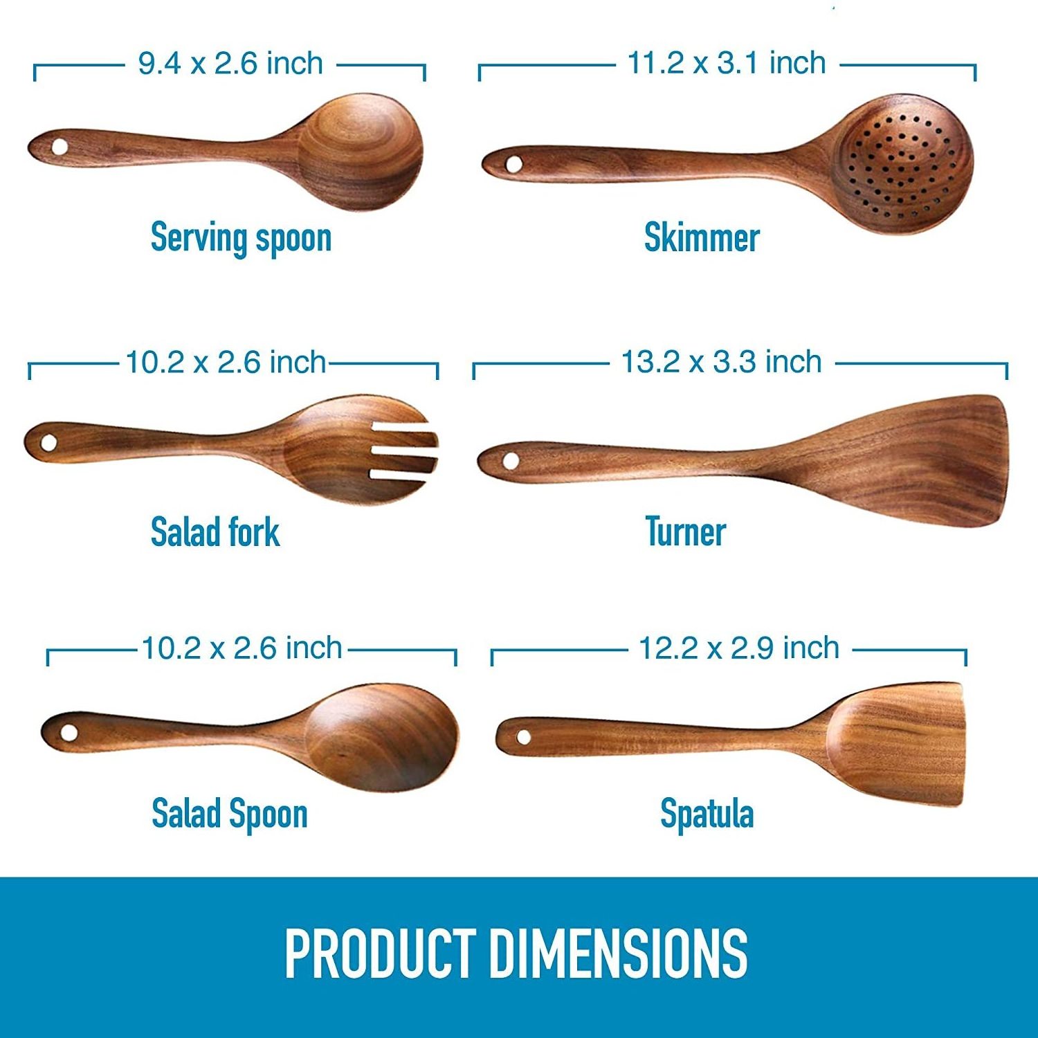 Natural Wood Utensils Kitchen Ware Cooking Utensils Set Spoons And Spatulas Wooden Spoons For Cooking Salad Fork