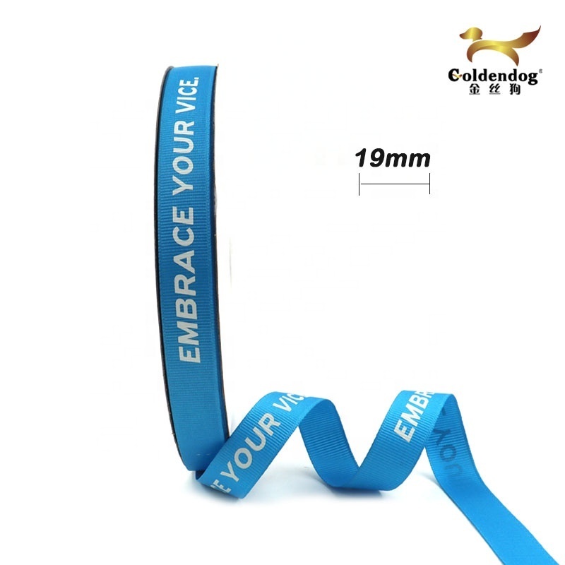 Cheap factory wholesale 196 colors 3/4inches customized name ribbons with logo custom printed grosgrain ribbon