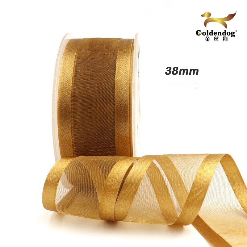 Mafolen factory high quality silk wired satin ribbon edge nylon organza ribbon wholesale