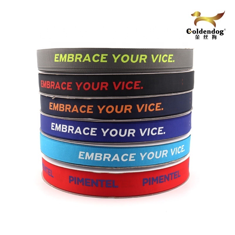 Cheap factory wholesale 196 colors 3/4inches customized name ribbons with logo custom printed grosgrain ribbon