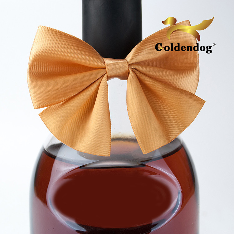 Factory High Quality Custom Champagne Wine Bottle Neck Pre Made Elastic Loop Satin Ribbon Bow Decorative Bows