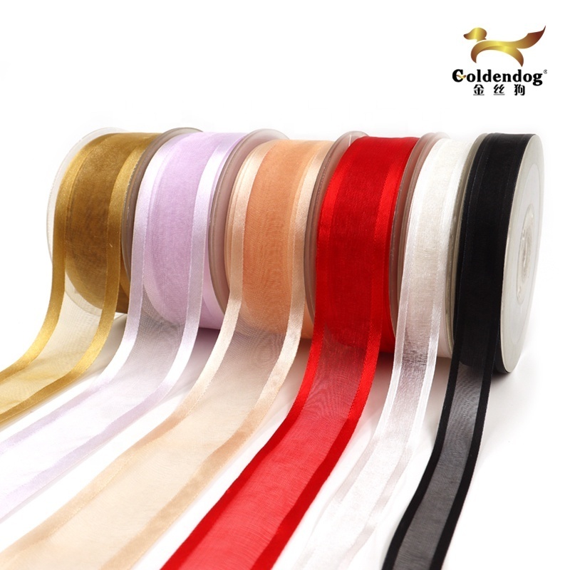 Mafolen factory high quality silk wired satin ribbon edge nylon organza ribbon wholesale