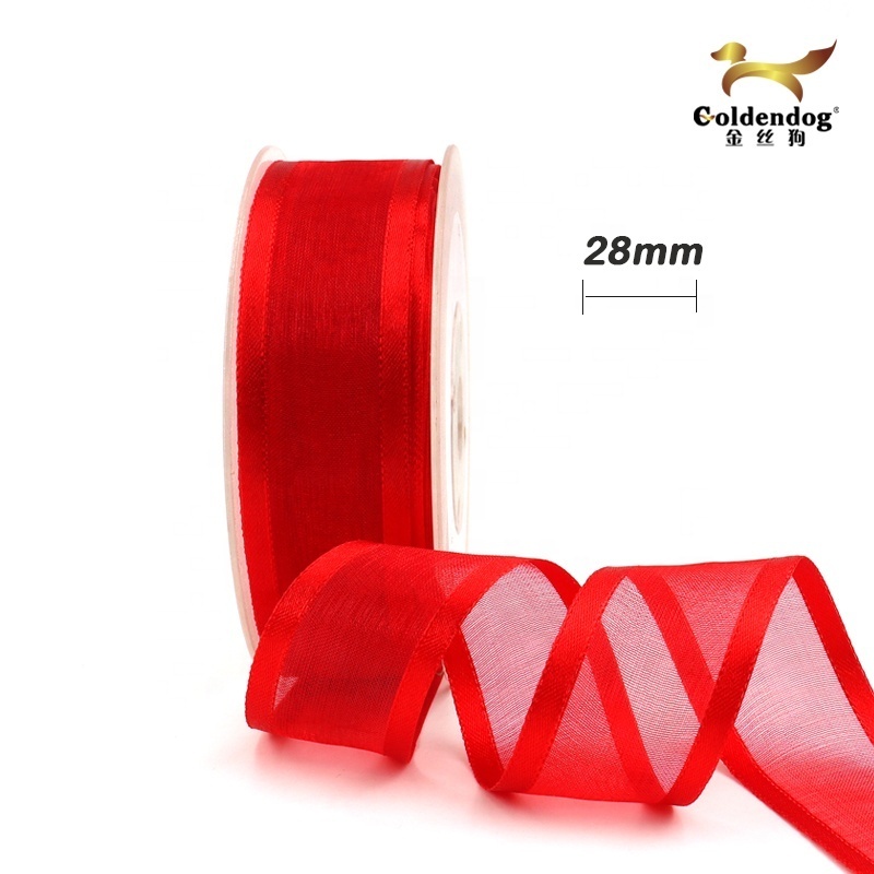 Mafolen factory high quality silk wired satin ribbon edge nylon organza ribbon wholesale