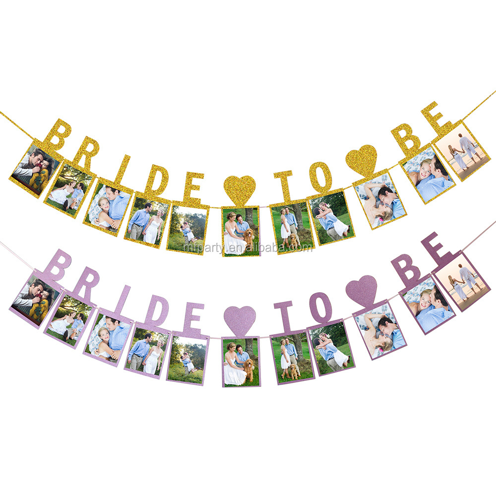 Bride to Be with Heart Photo Banner Bachelorette Party Backdrop Decoration for Bridal Shower Party