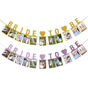 Bride to Be with Heart Photo Banner Bachelorette Party Backdrop Decoration for Bridal Shower Party