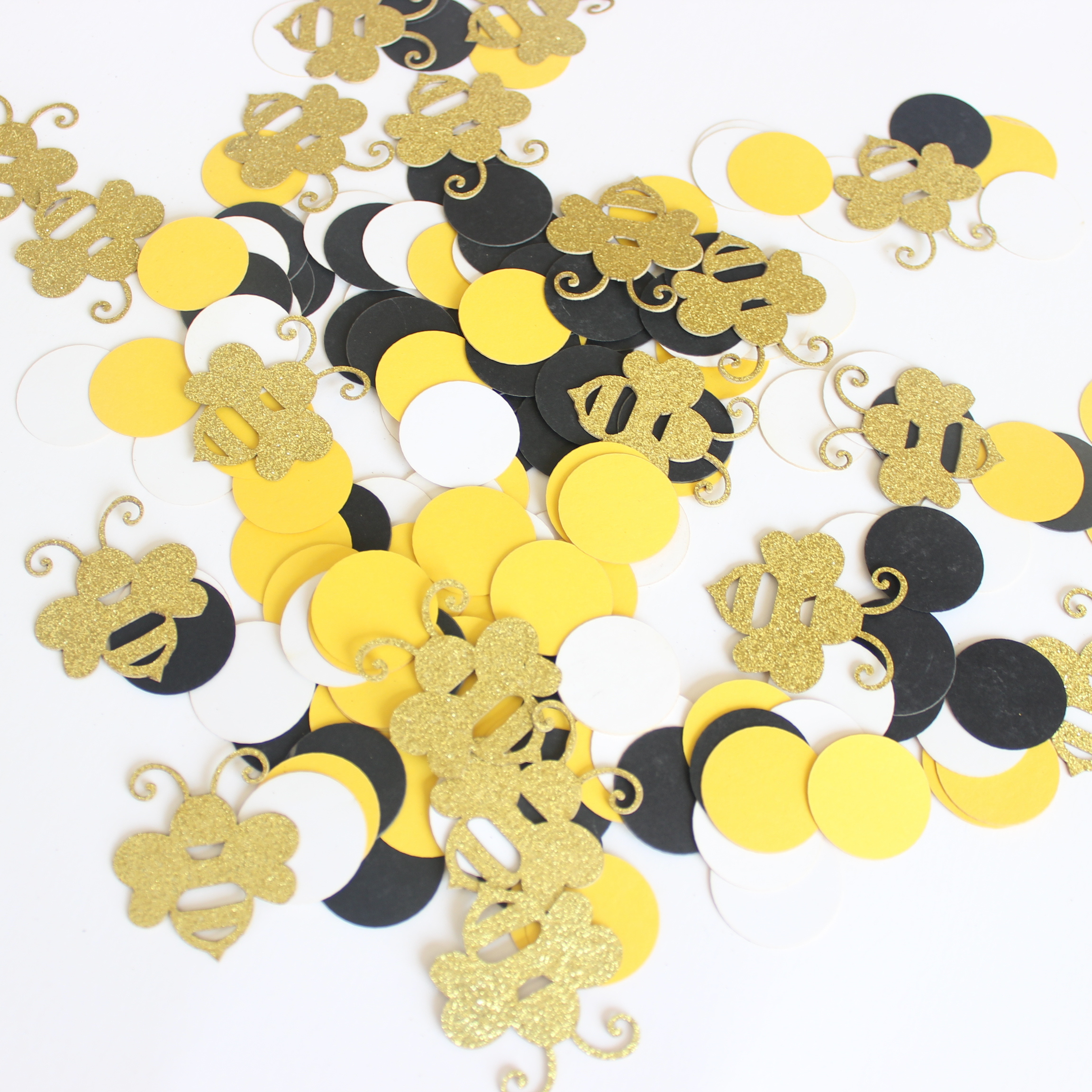 Vrise 15G/Bag Paper Confetti Bee/Black/Yellow/White Confetti Party Decoration